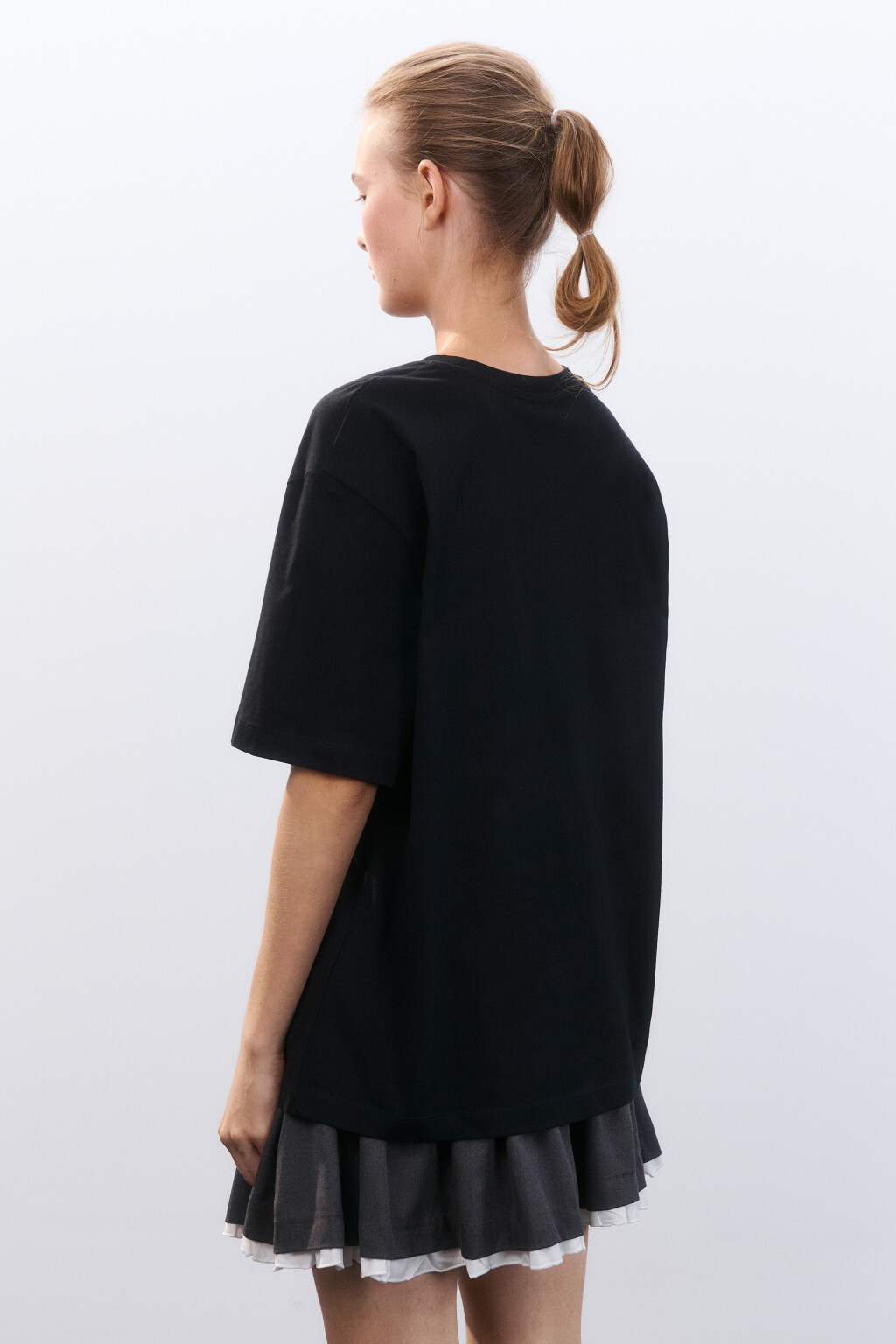 Футболка oversize с принтом - цвет черный - 3