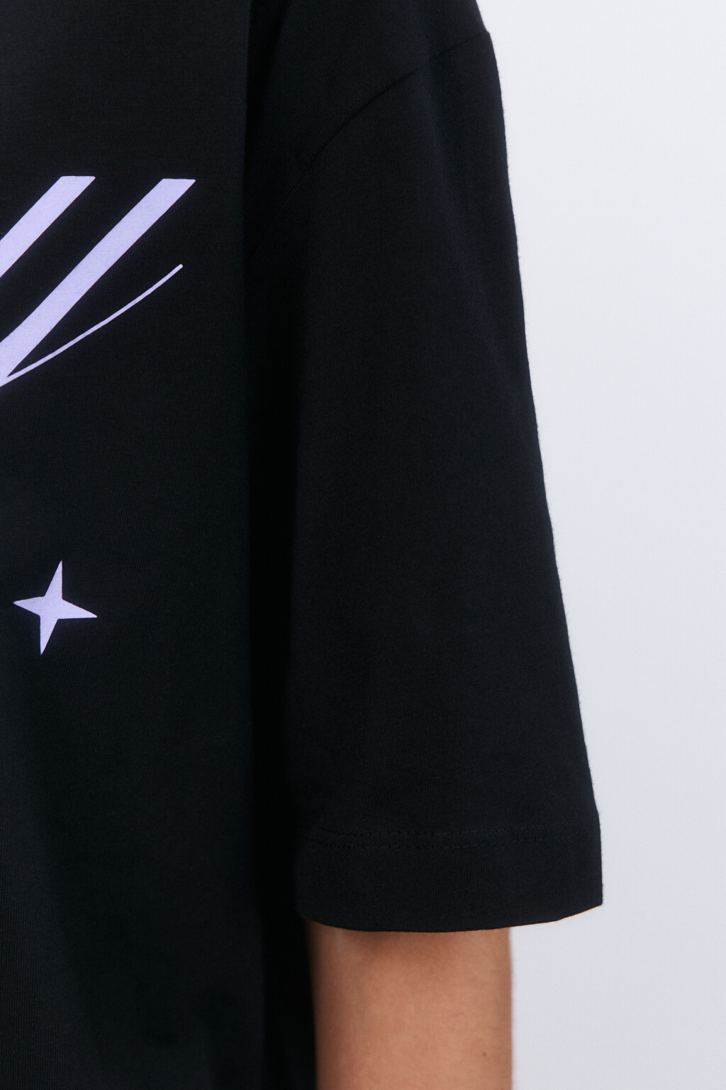 Футболка oversize с принтом - цвет черный - 6