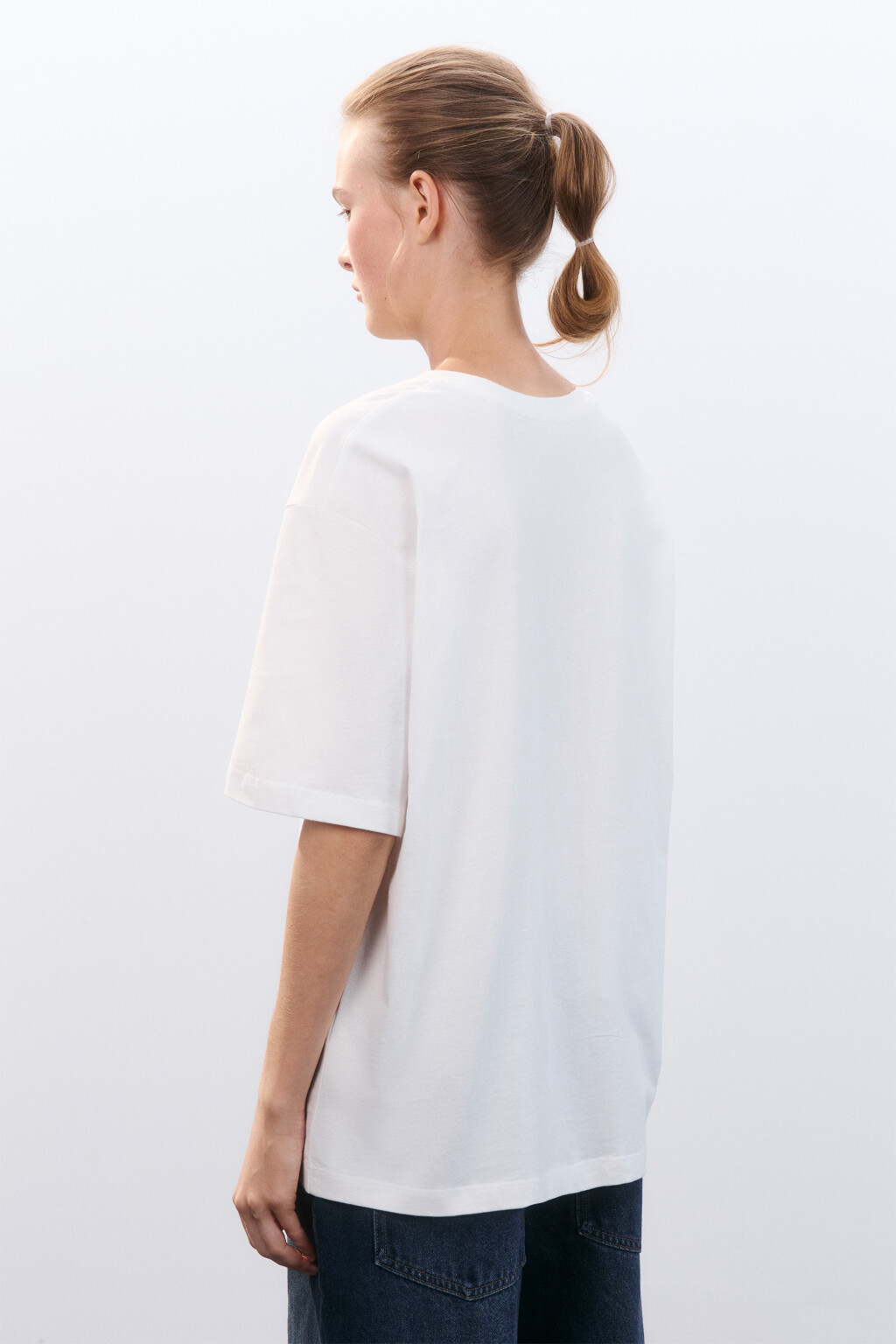 Футболка oversize с принтом - цвет красный - 3