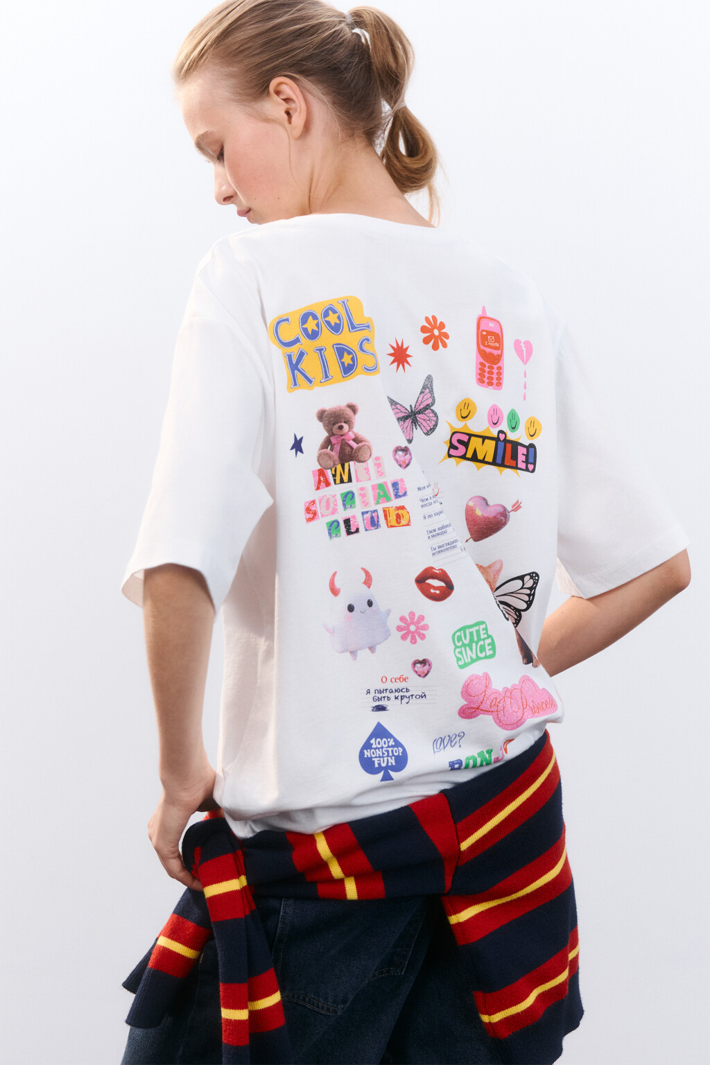 Футболка oversize с принтом - цвет мультиколор - 1