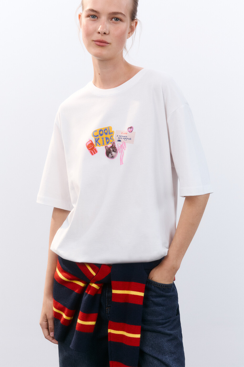 Футболка oversize с принтом - цвет мультиколор - 2