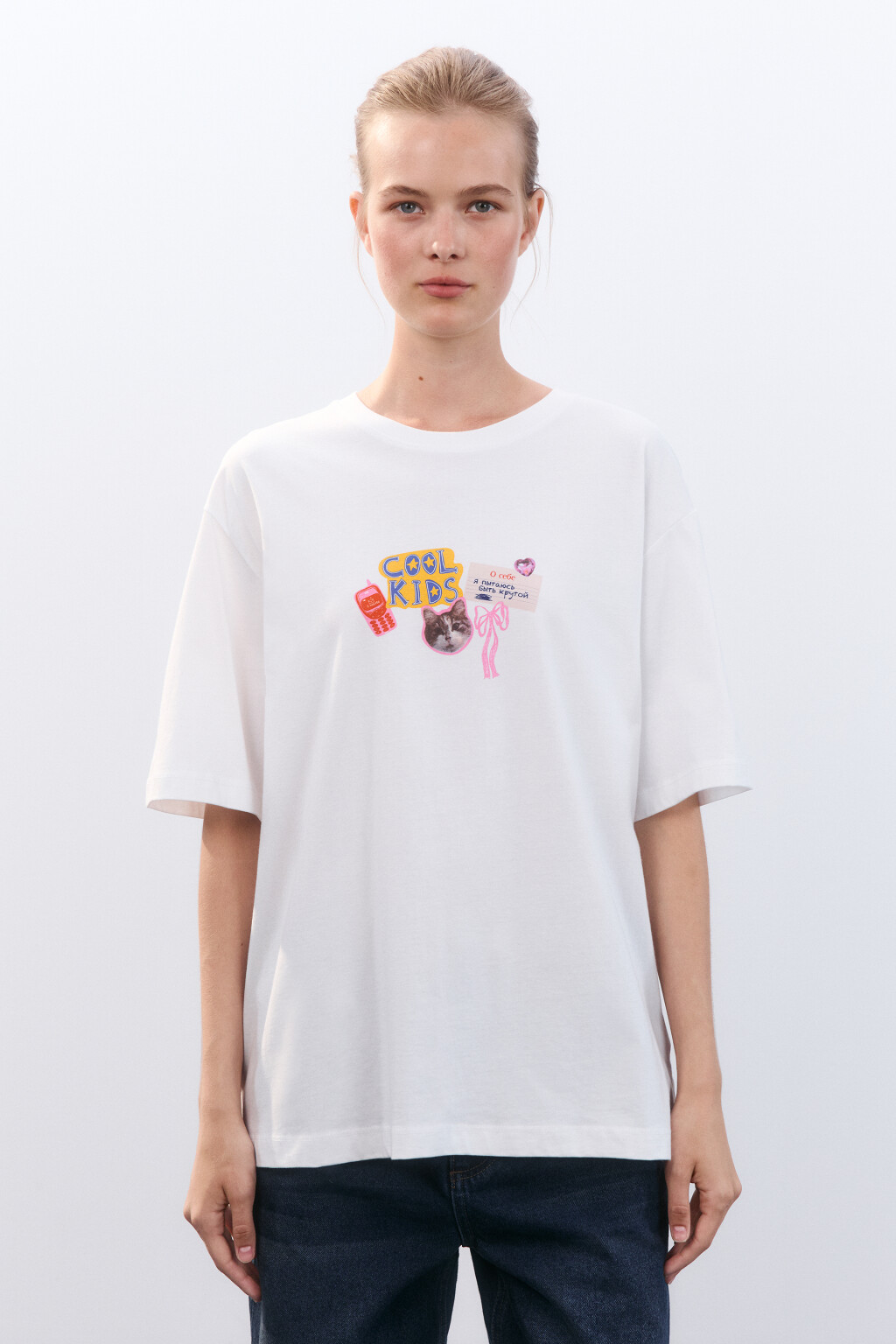 Футболка oversize с принтом - цвет мультиколор - 3