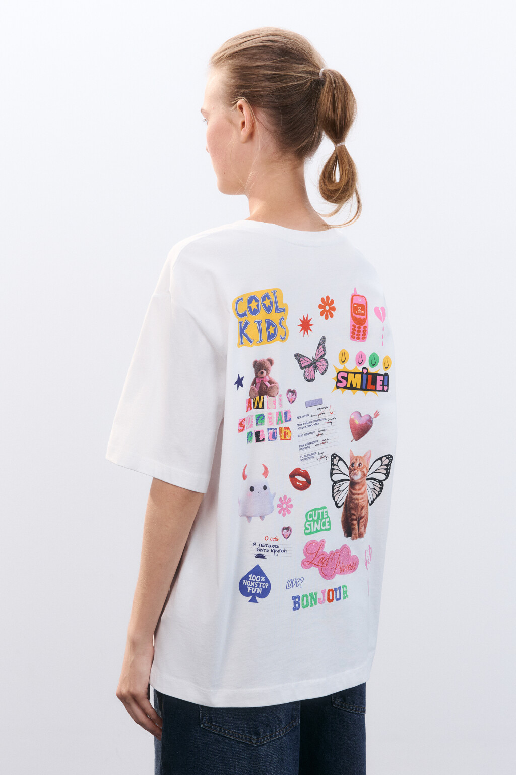 Футболка oversize с принтом - цвет мультиколор - 4