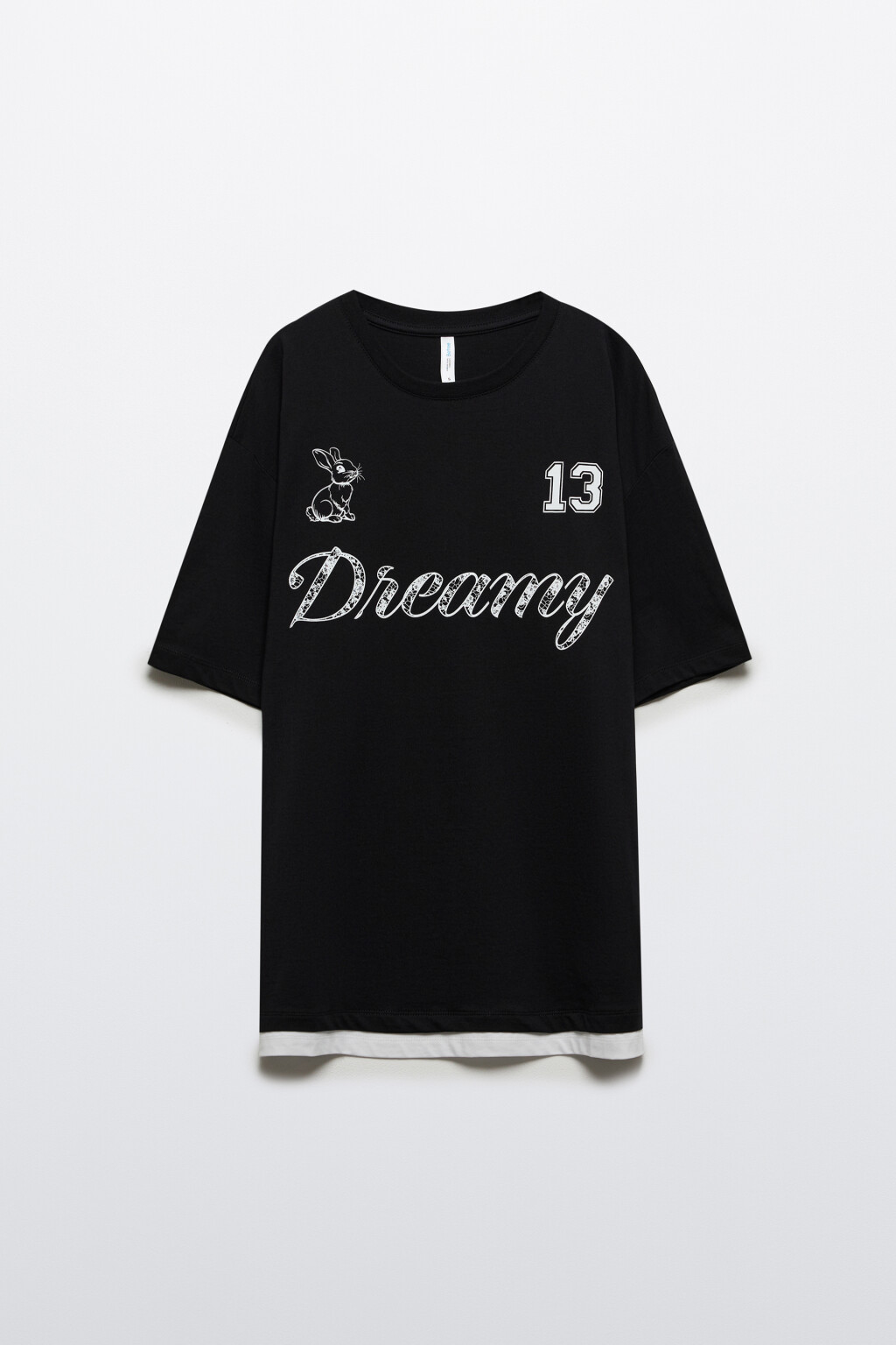Футболка oversize с принтом - цвет черный - 8