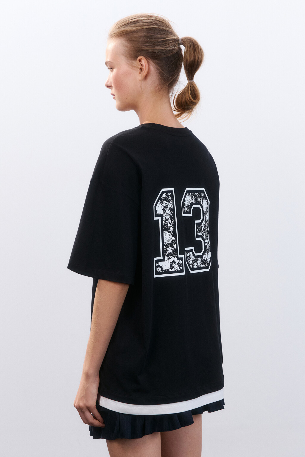 Футболка oversize с принтом - цвет черный - 4