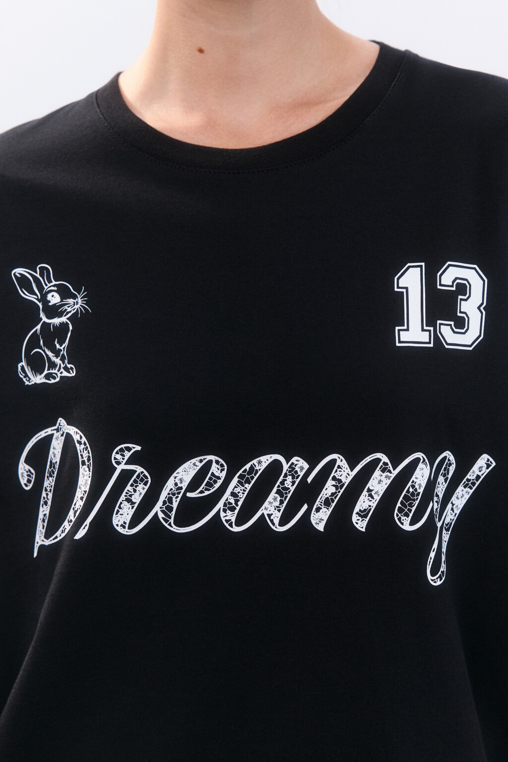 Футболка oversize с принтом - цвет черный - 6