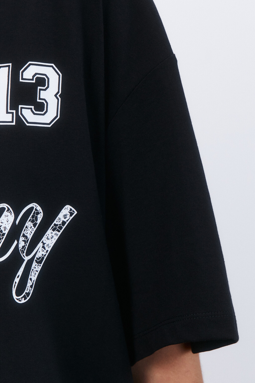 Футболка oversize с принтом - цвет черный - 7