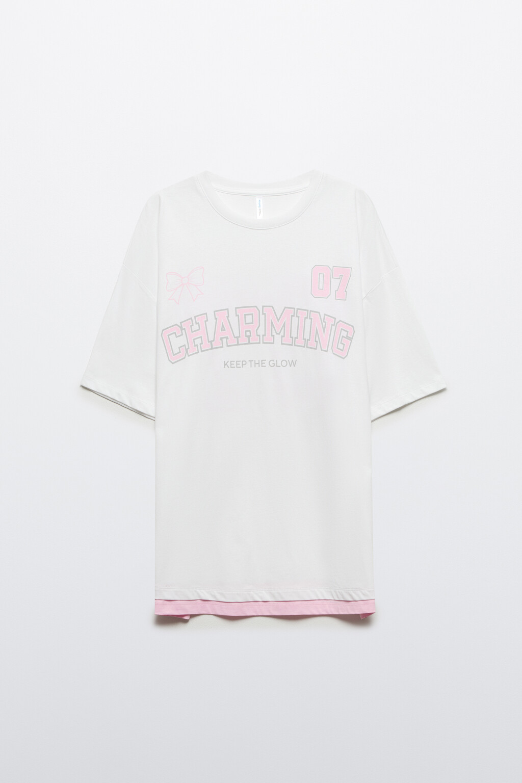 Футболка oversize с принтом - цвет белый - 8