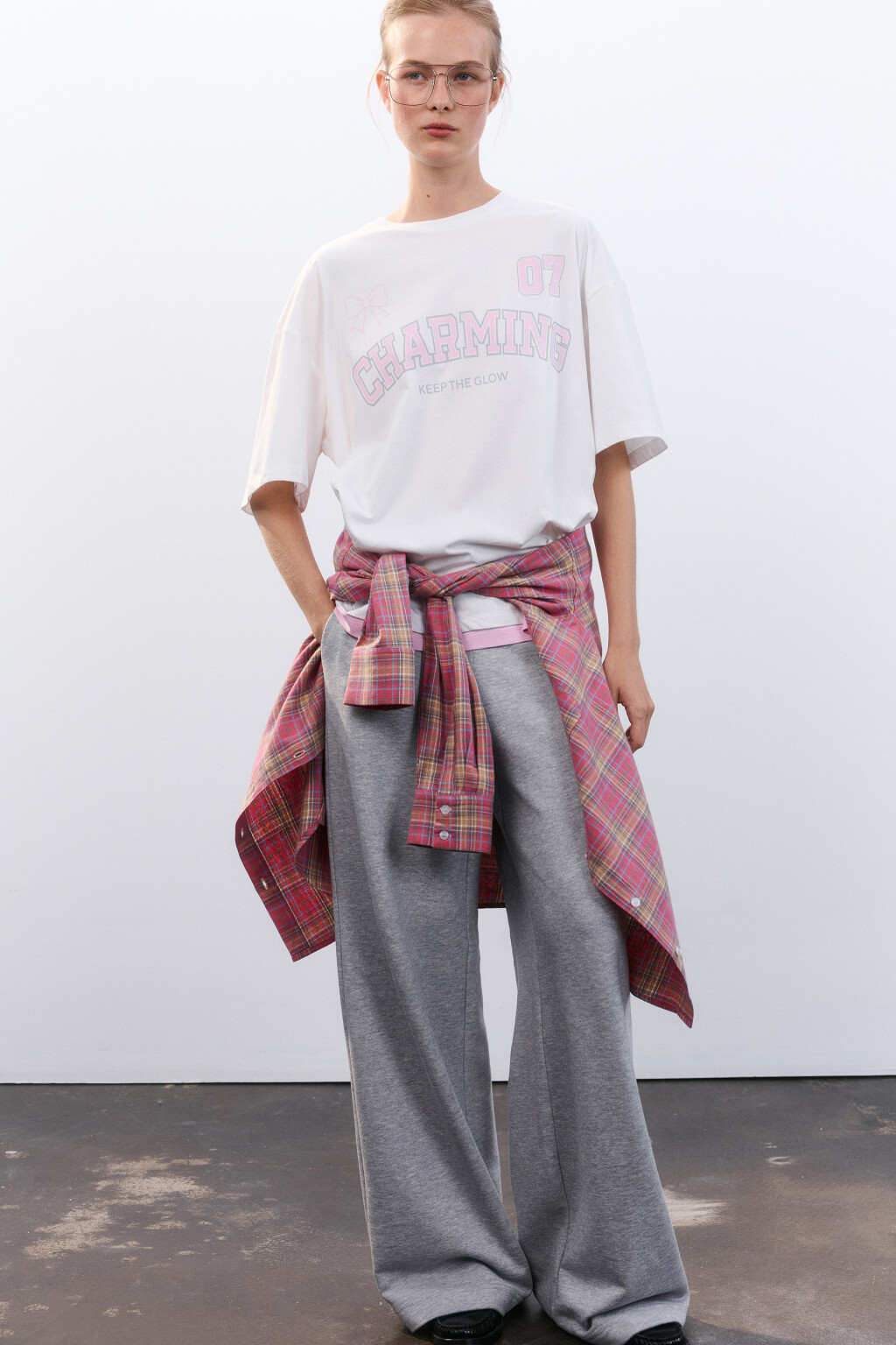 Футболка oversize с принтом - цвет белый - 2