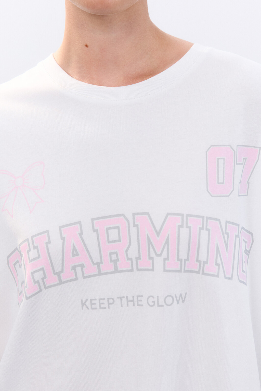 Футболка oversize с принтом - цвет белый - 6