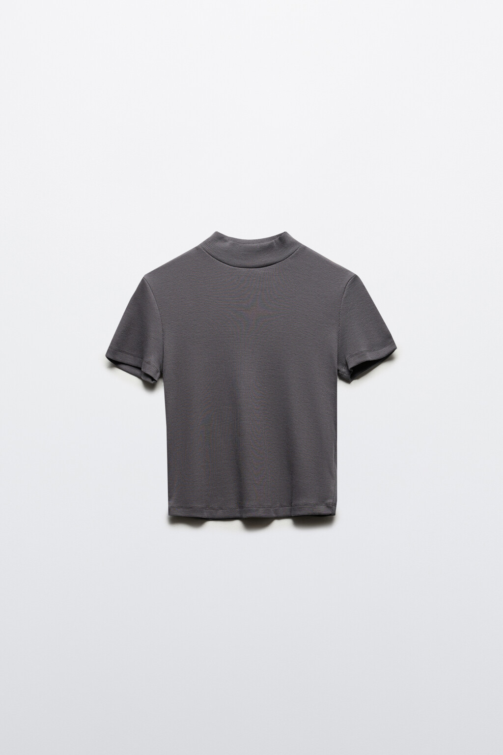 Топ-футболка с воротником-стойкой - цвет серый - 7