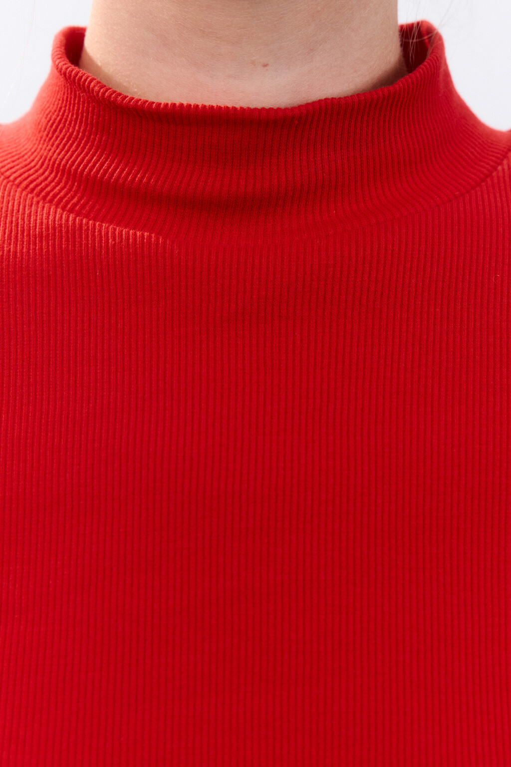 Топ-футболка с воротником-стойкой - цвет красный - 5