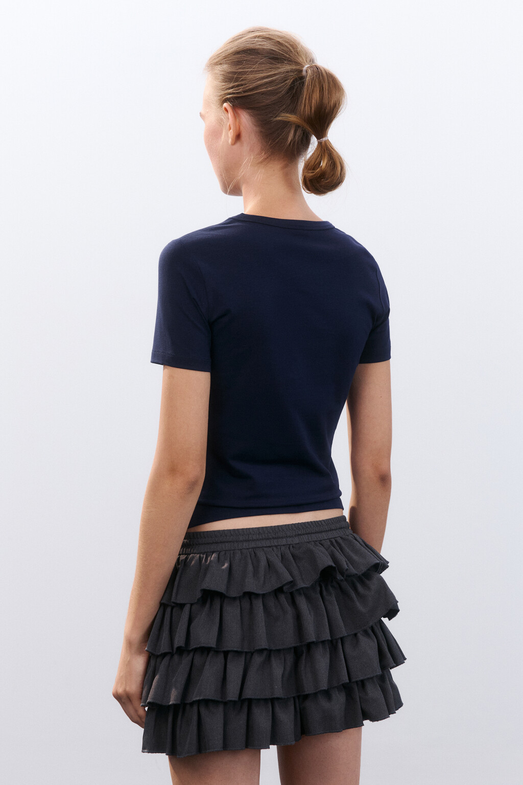 Футболка облегающая с принтом - цвет синий - 3