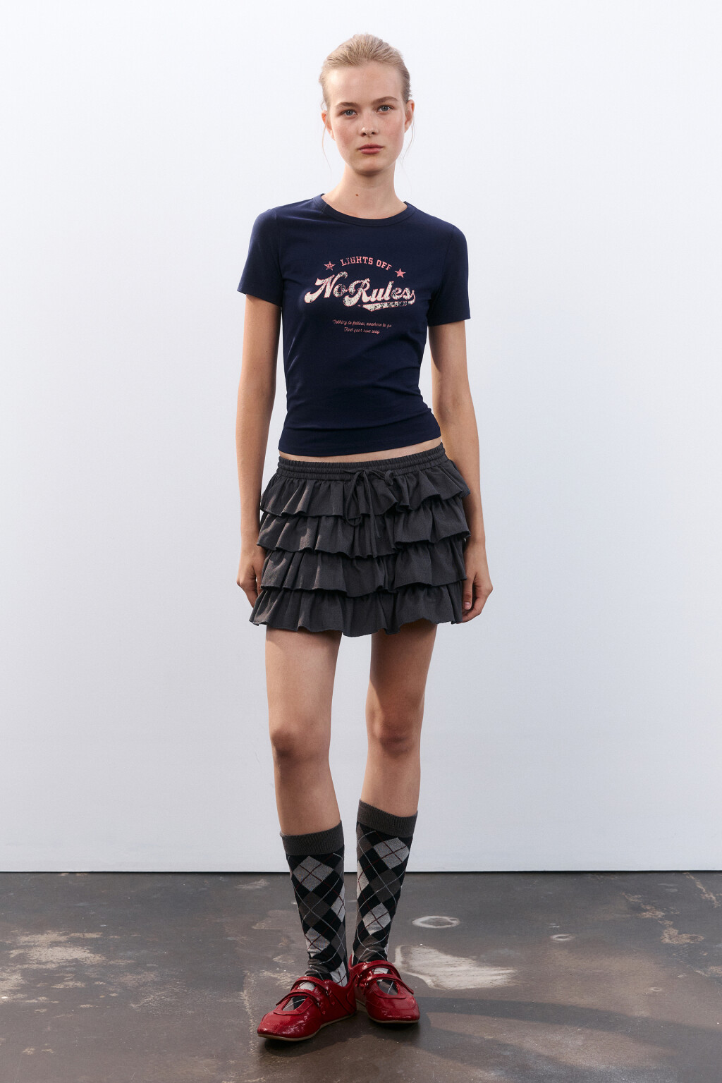 Футболка облегающая с принтом - цвет синий - 4