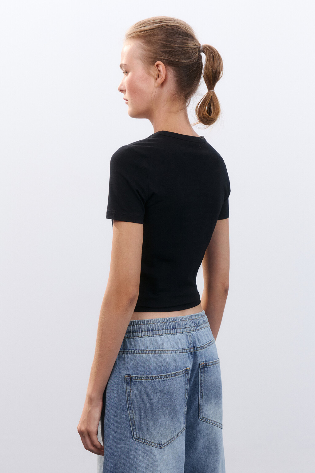 Футболка облегающая с принтом - цвет черный - 4