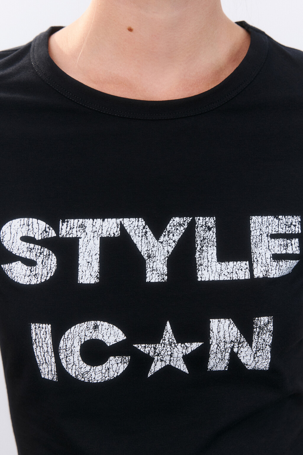 Футболка облегающая с принтом - цвет черный - 6