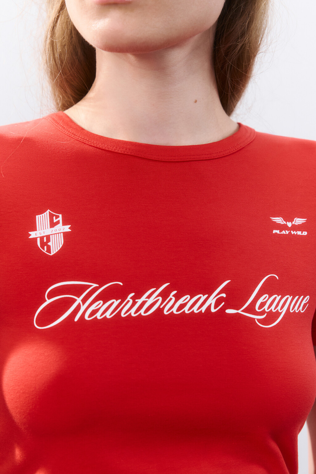 Футболка облегающая с принтом - цвет красный - 5