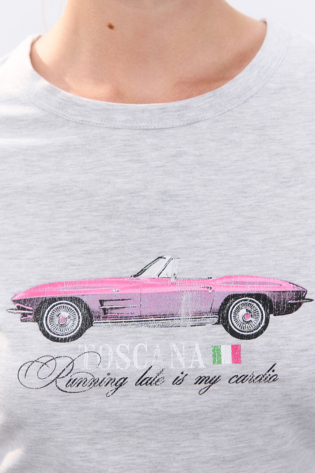 Футболка облегающая с принтом - цвет серый - 6