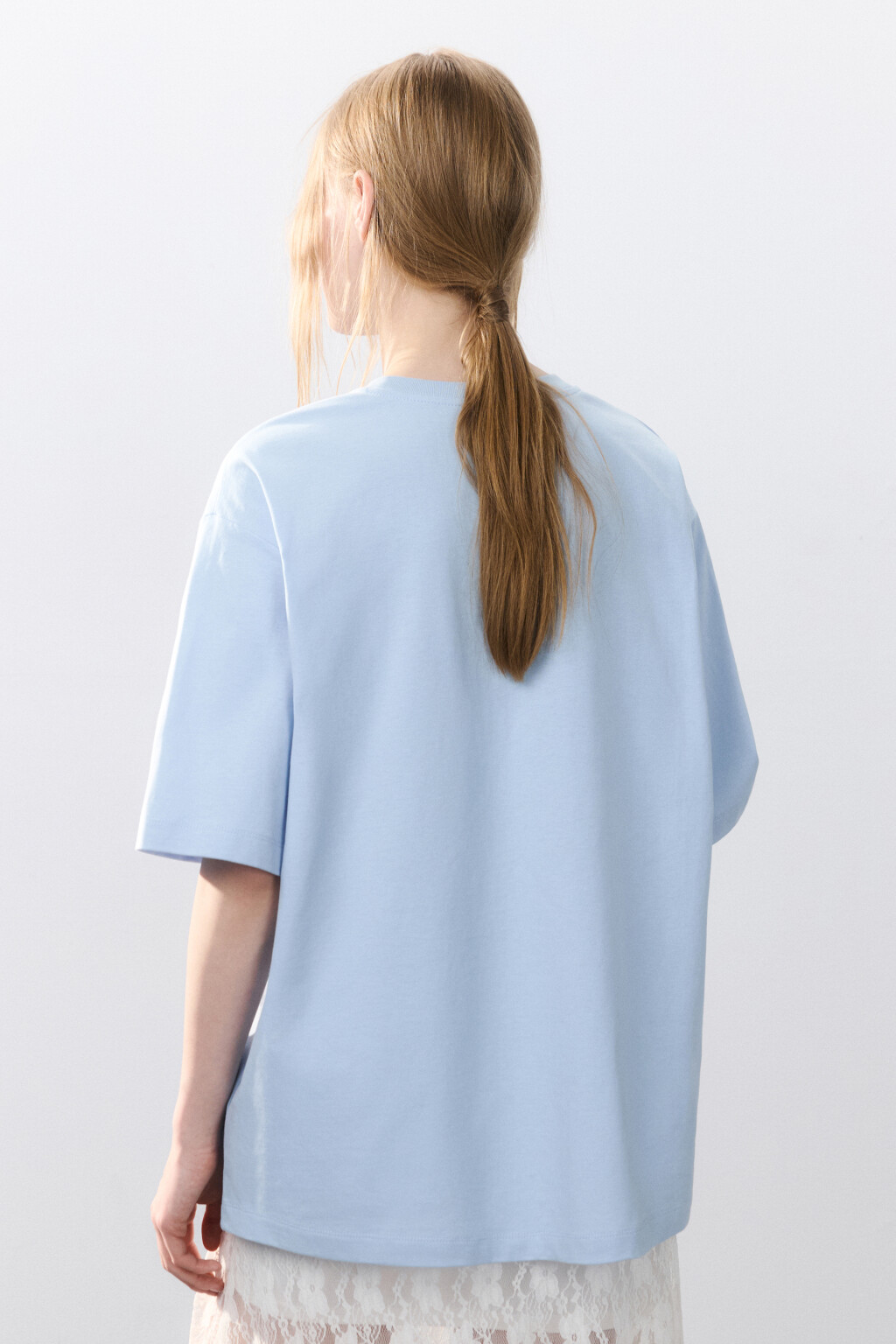 Футболка хлопковая с принтом - цвет голубой - 3