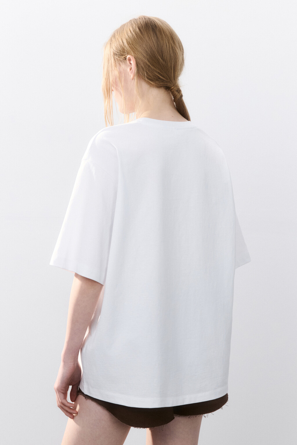 Футболка хлопковая с принтом - цвет белый - 3