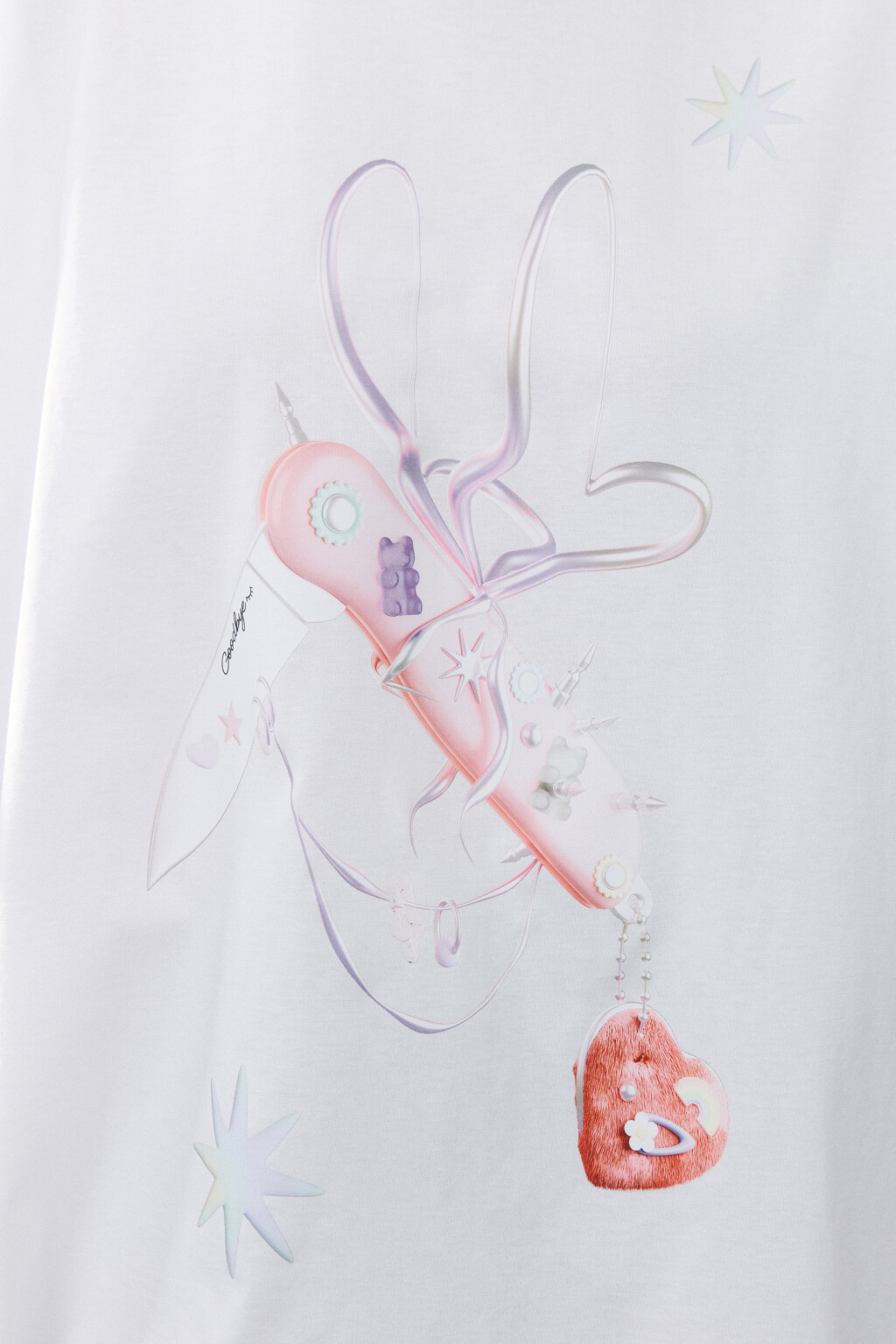 Футболка хлопковая с принтом - цвет белый - 5