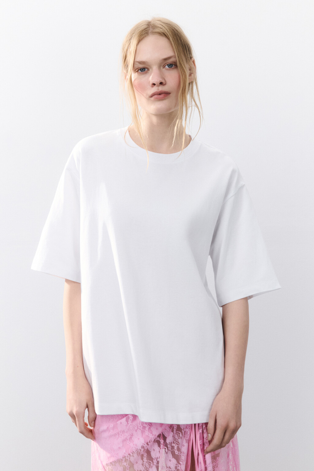 Футболка хлопковая с принтом - цвет белый - 2