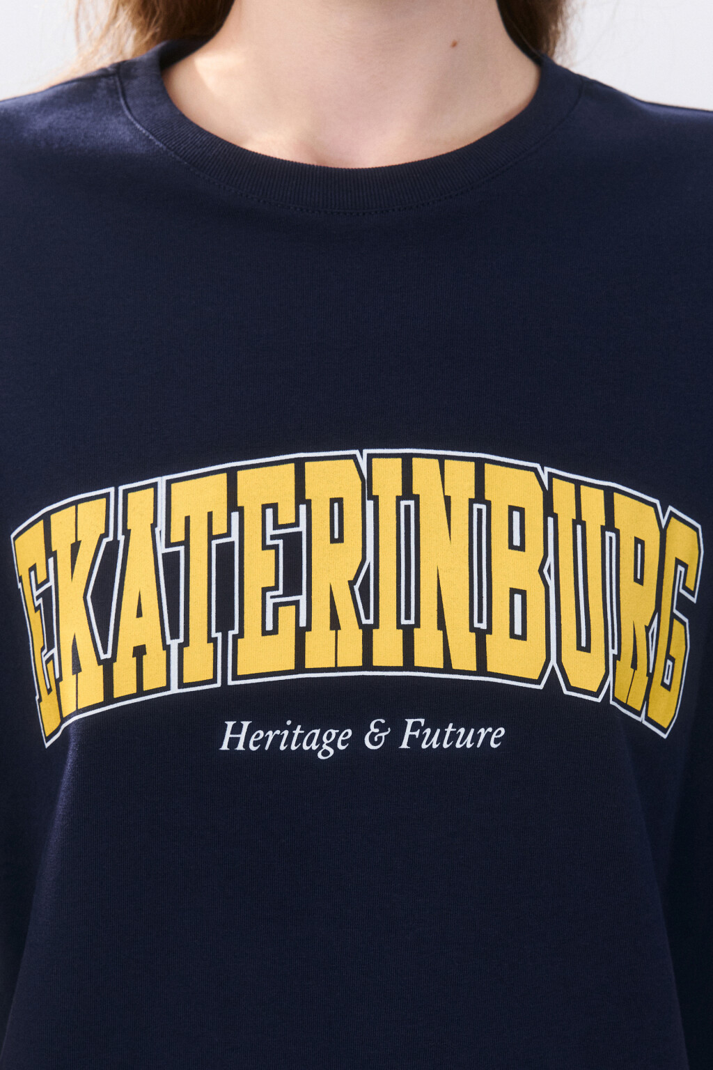 Футболка с принтом-надписью - цвет синий - 5