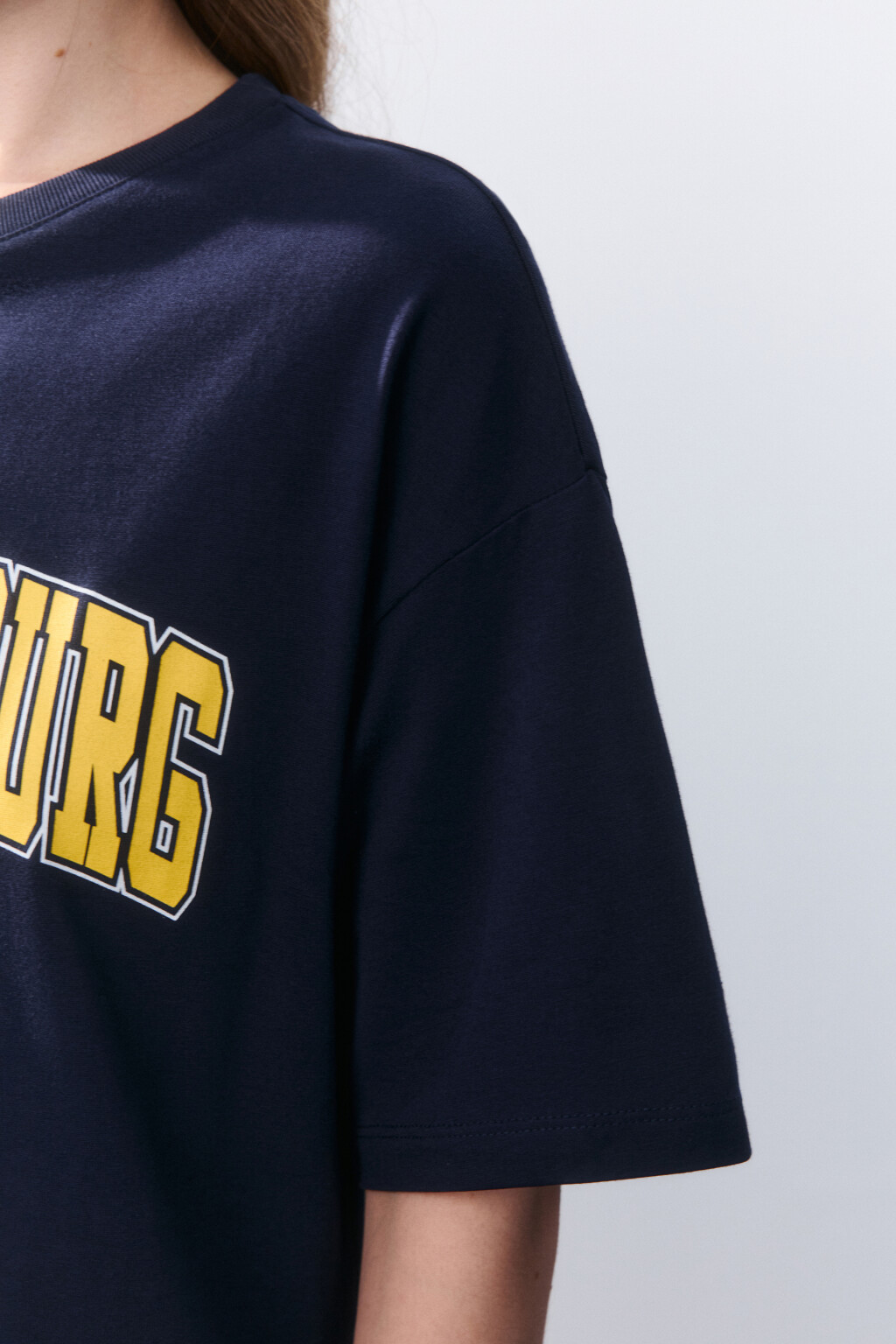 Футболка с принтом-надписью - цвет синий - 6