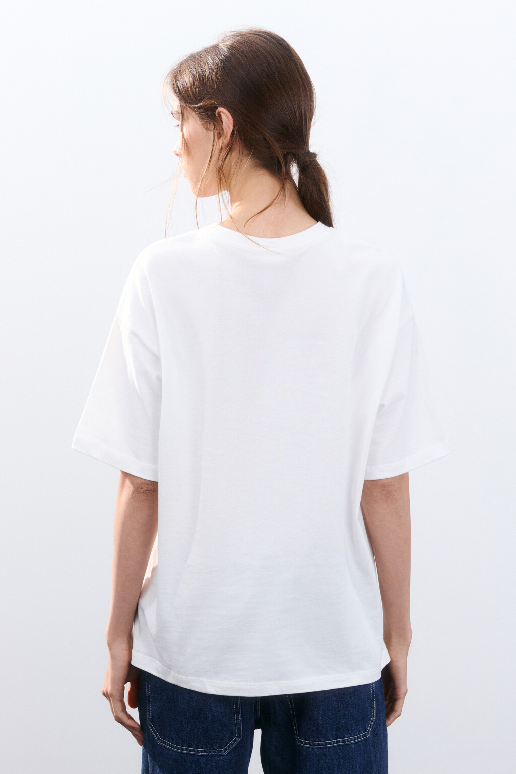 Футболка с принтом-надписью - цвет белый - 3