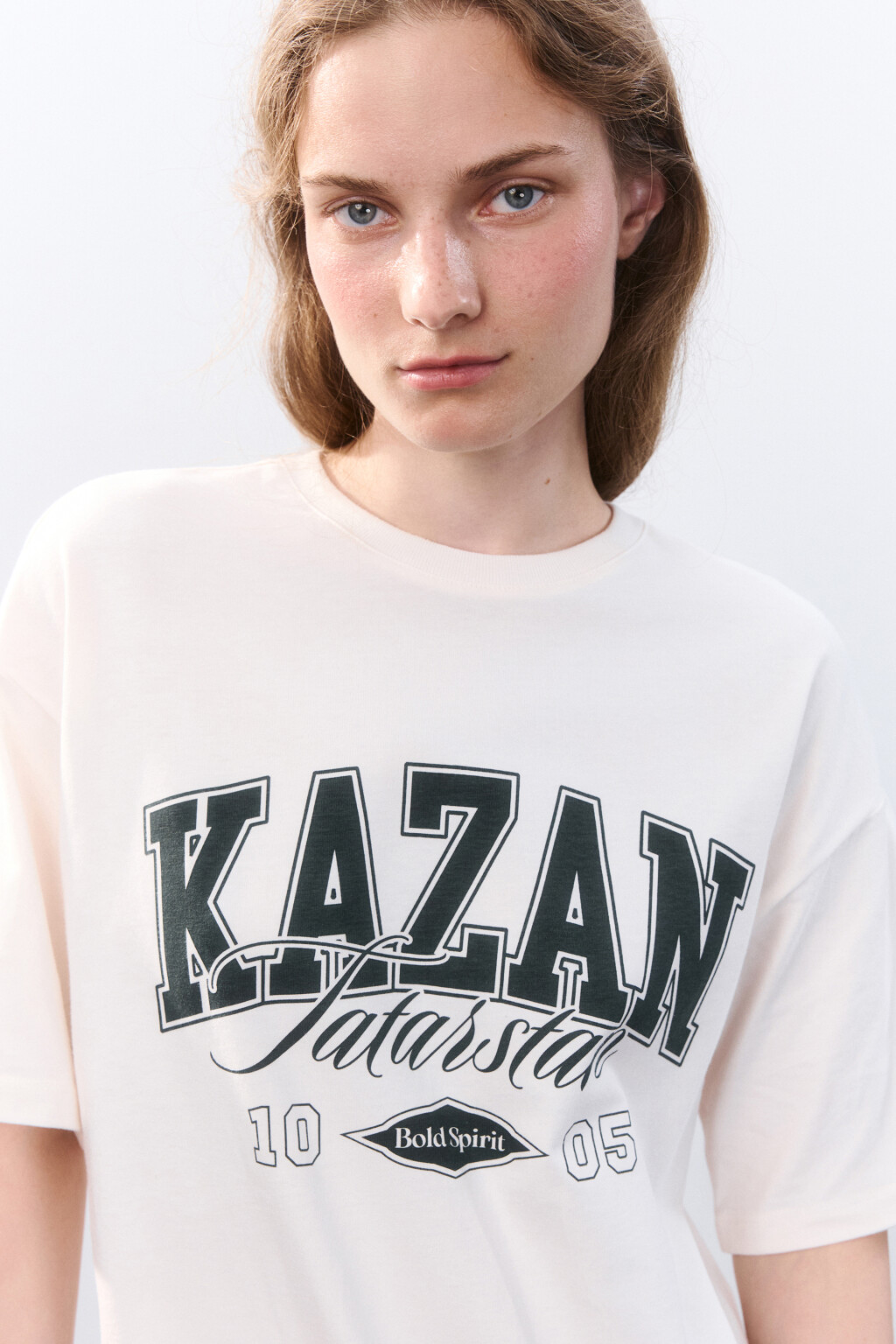 Футболка с принтом-надписью - цвет бежевый - 2