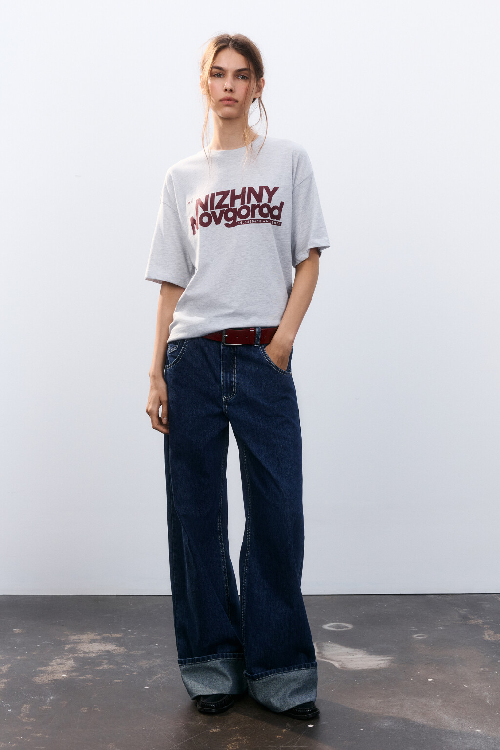 Футболка с принтом-надписью - цвет серый - 4