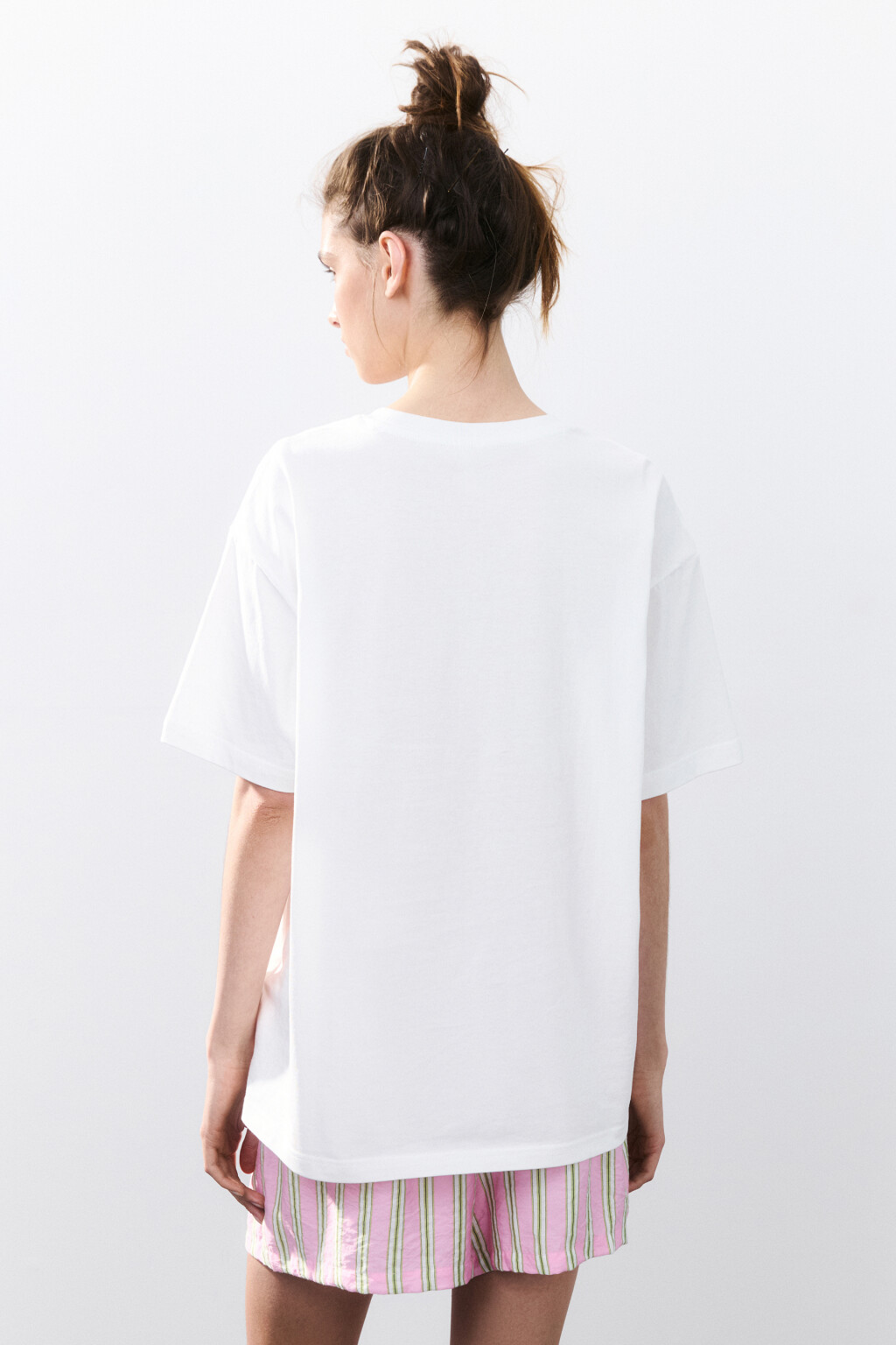 Футболка хлопковая с принтом - цвет белый - 3