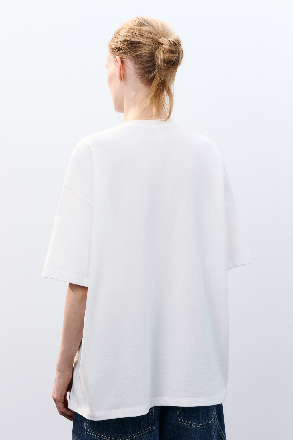 Футболка свободная с принтом - цвет белый - 3