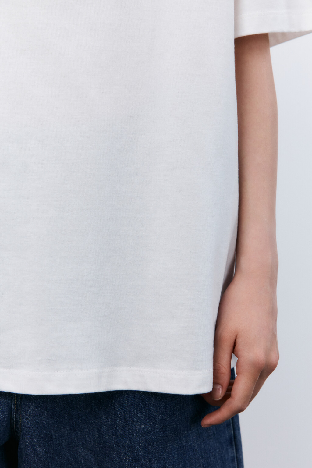 Футболка свободная с принтом - цвет белый - 6