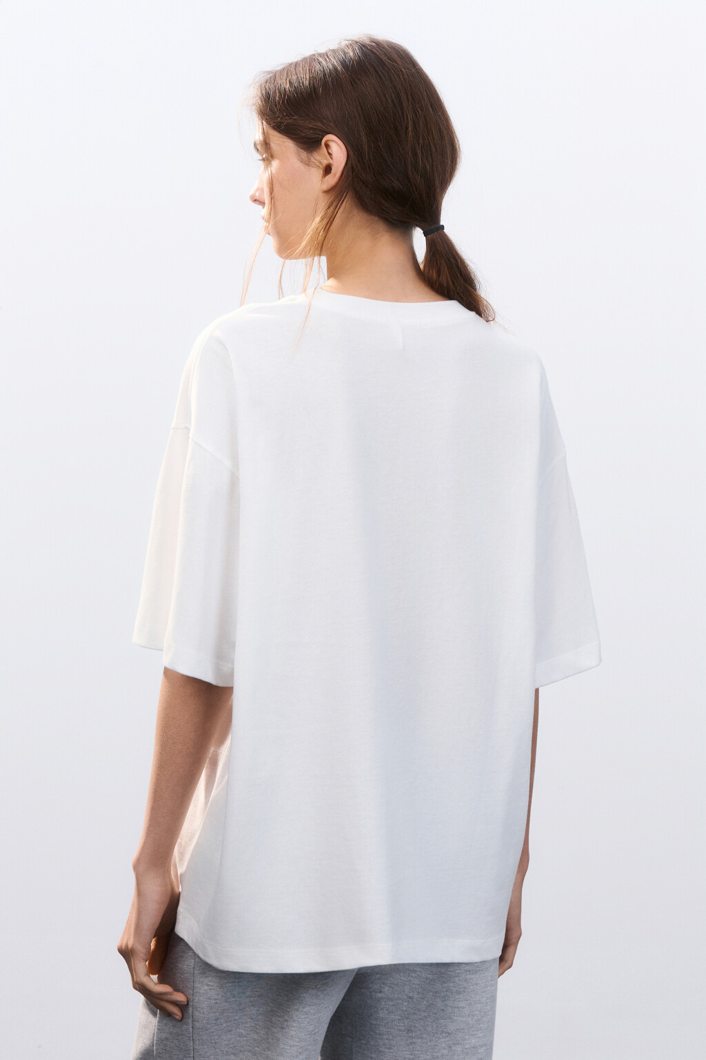 Футболка хлопковая с принтом - цвет белый - 3