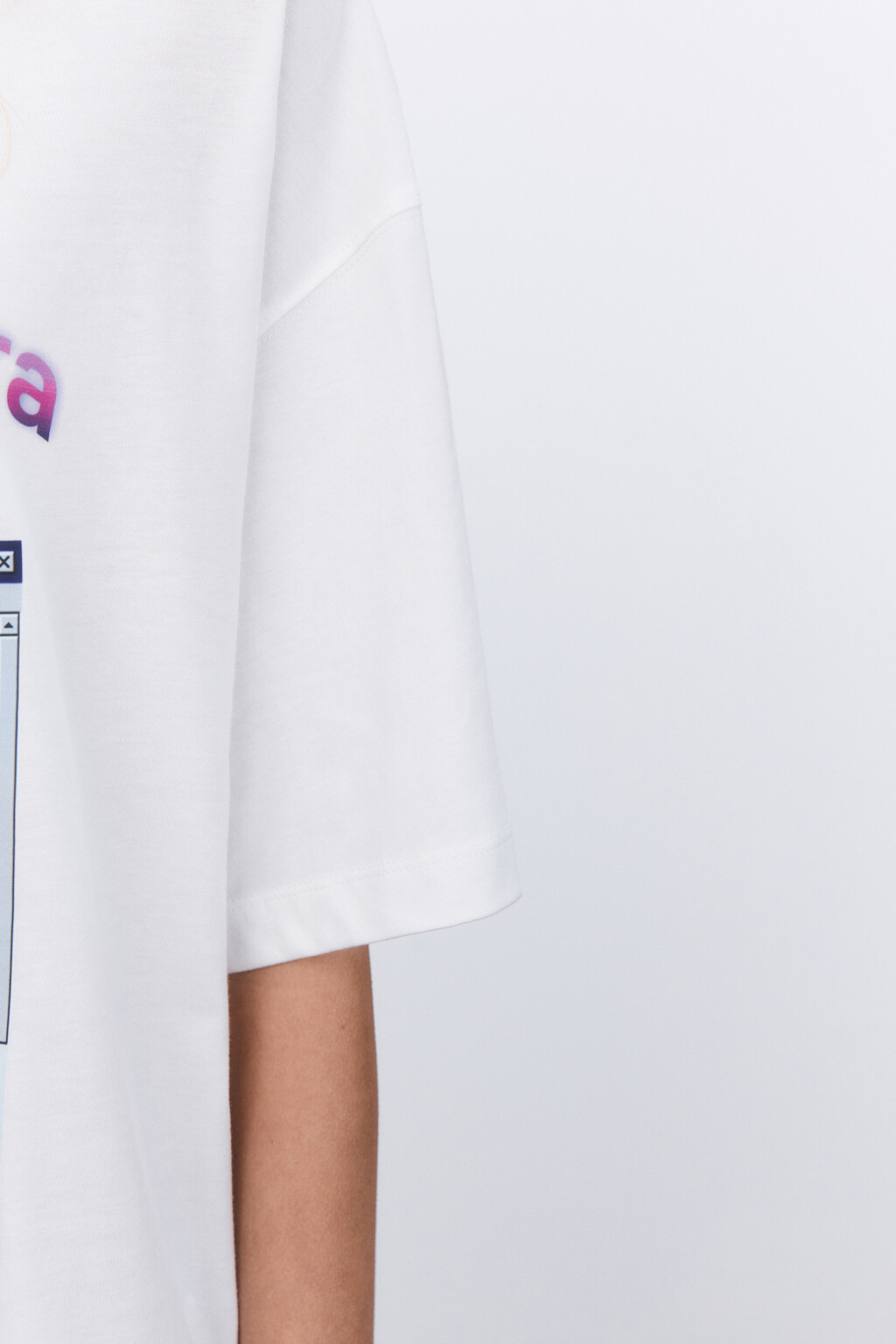 Футболка хлопковая с принтом - цвет белый - 6