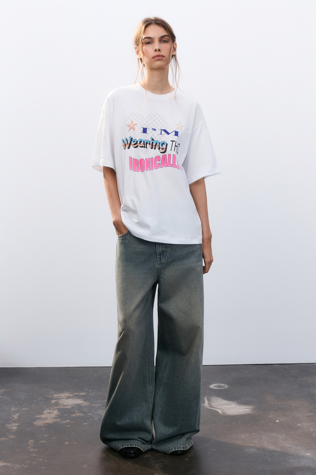 Футболка хлопковая с принтом - цвет белый - 4