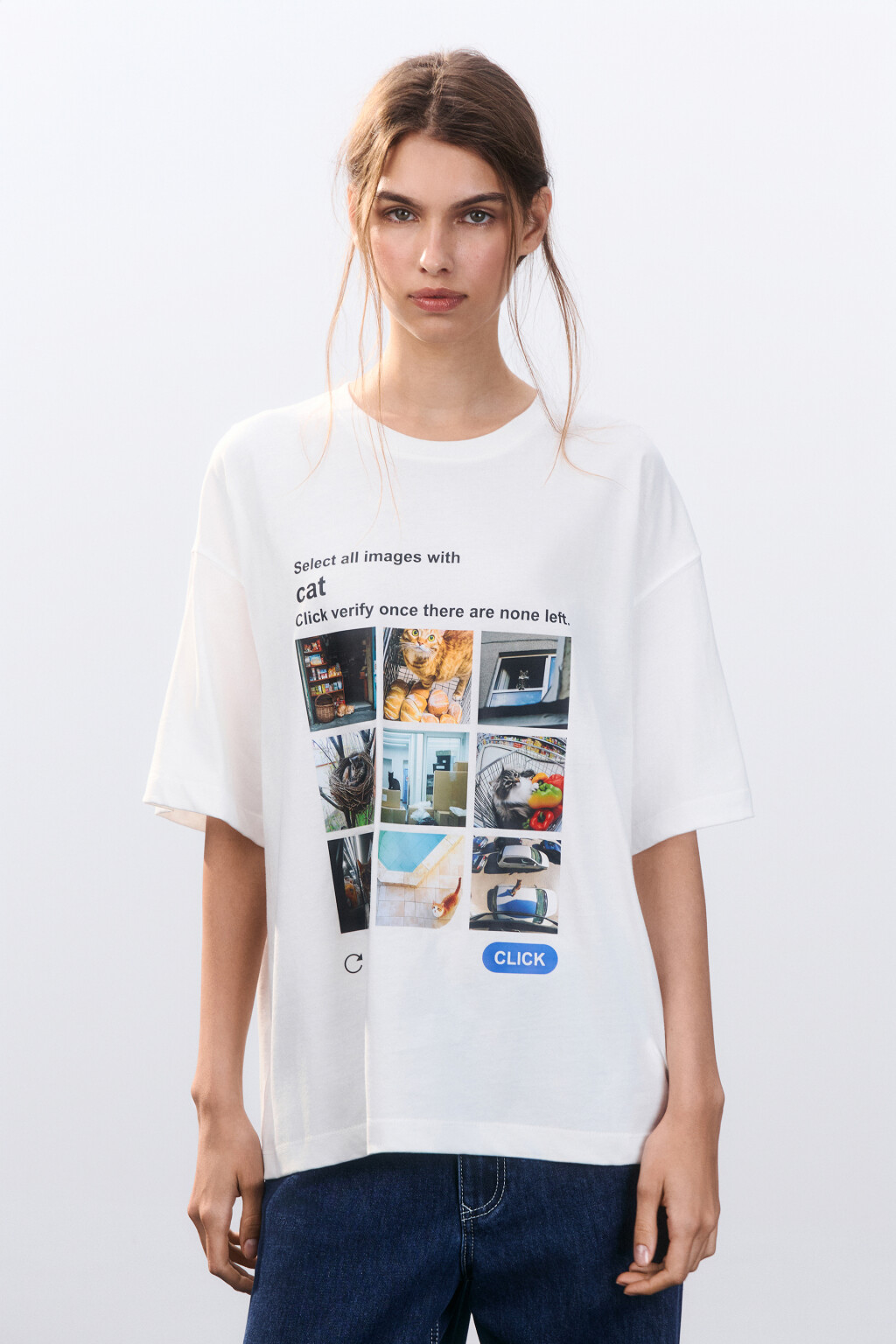 Футболка хлопковая с принтом - цвет белый - 2