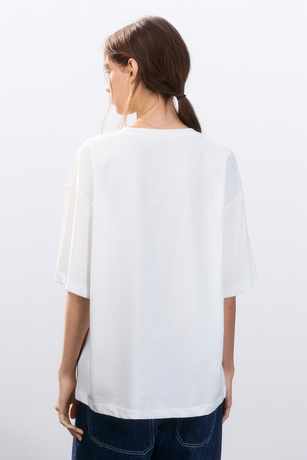 Футболка хлопковая с принтом - цвет белый - 3