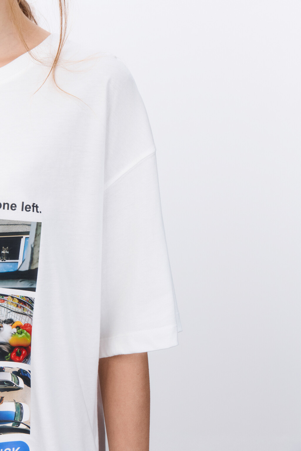 Футболка хлопковая с принтом - цвет белый - 6