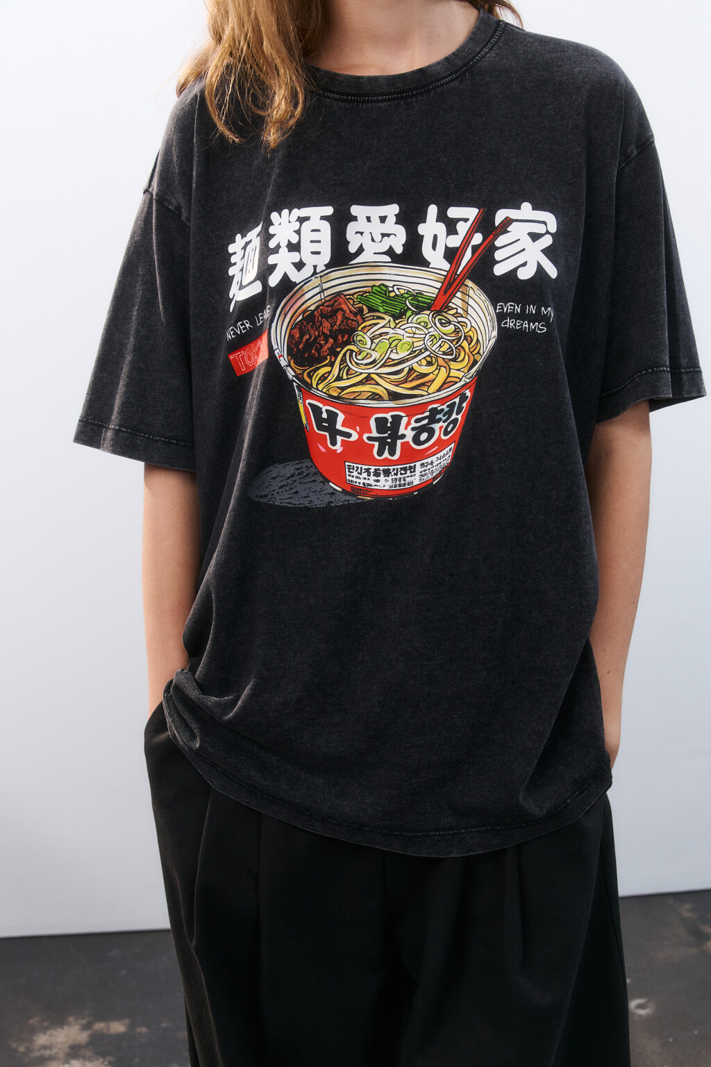 Футболка вареная с принтом - цвет серый - 1