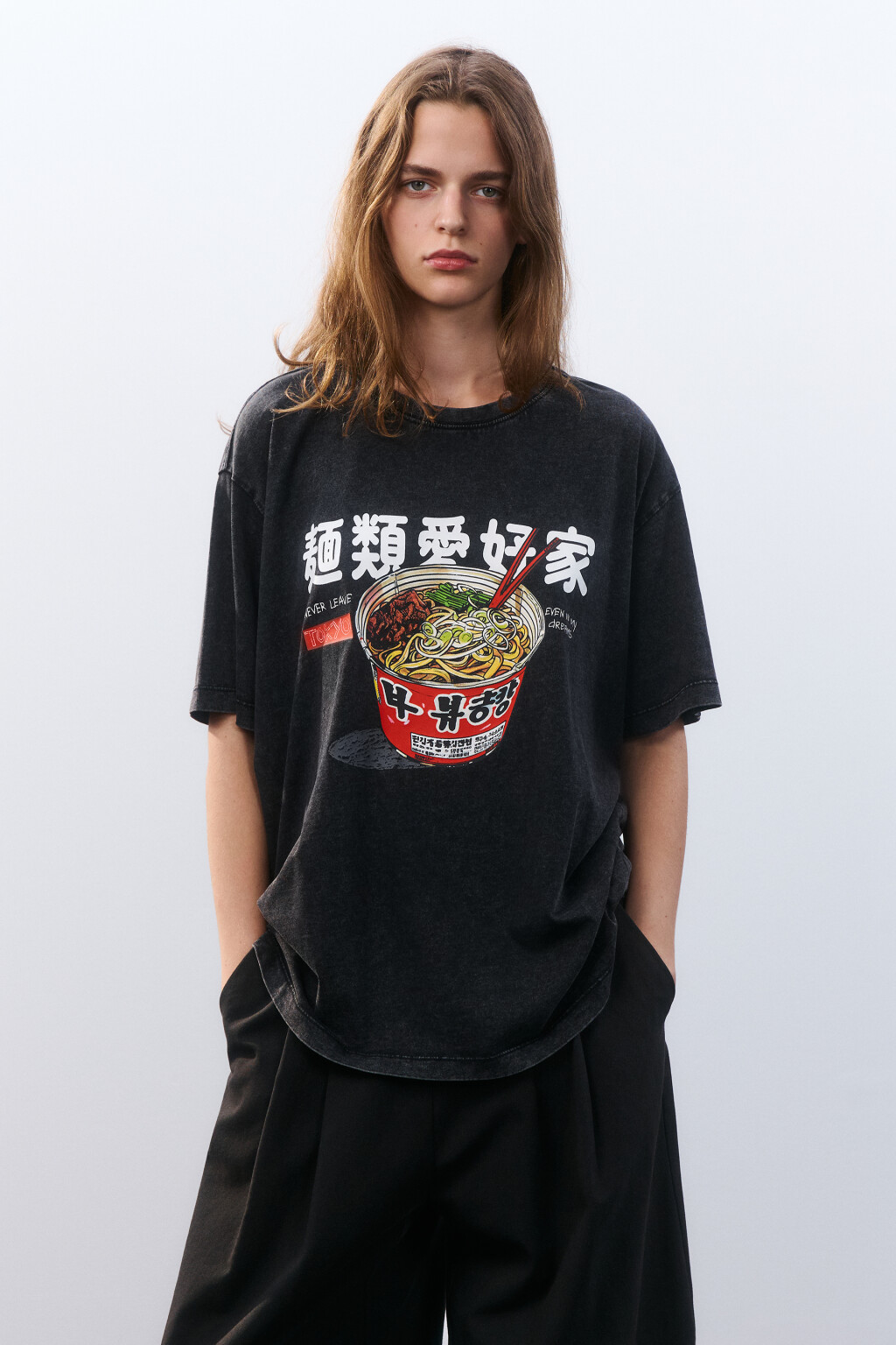 Футболка вареная с принтом - цвет серый - 2