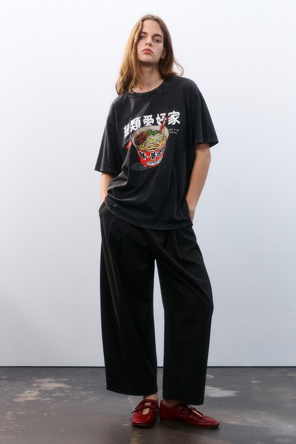 Футболка вареная с принтом - цвет серый - 4