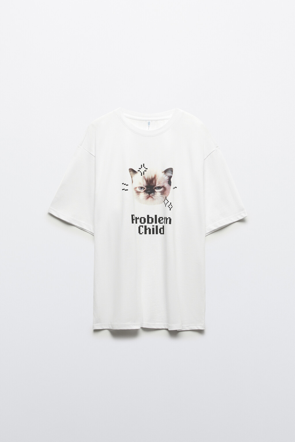 Футболка свободная с принтом - цвет белый - 7