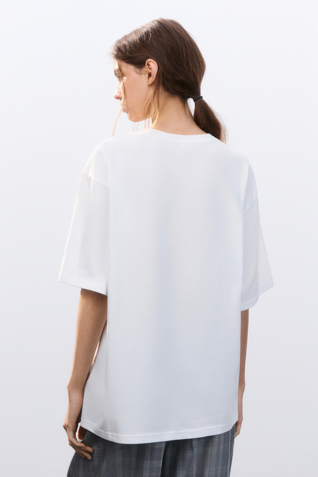 Футболка свободная с принтом - цвет белый - 3