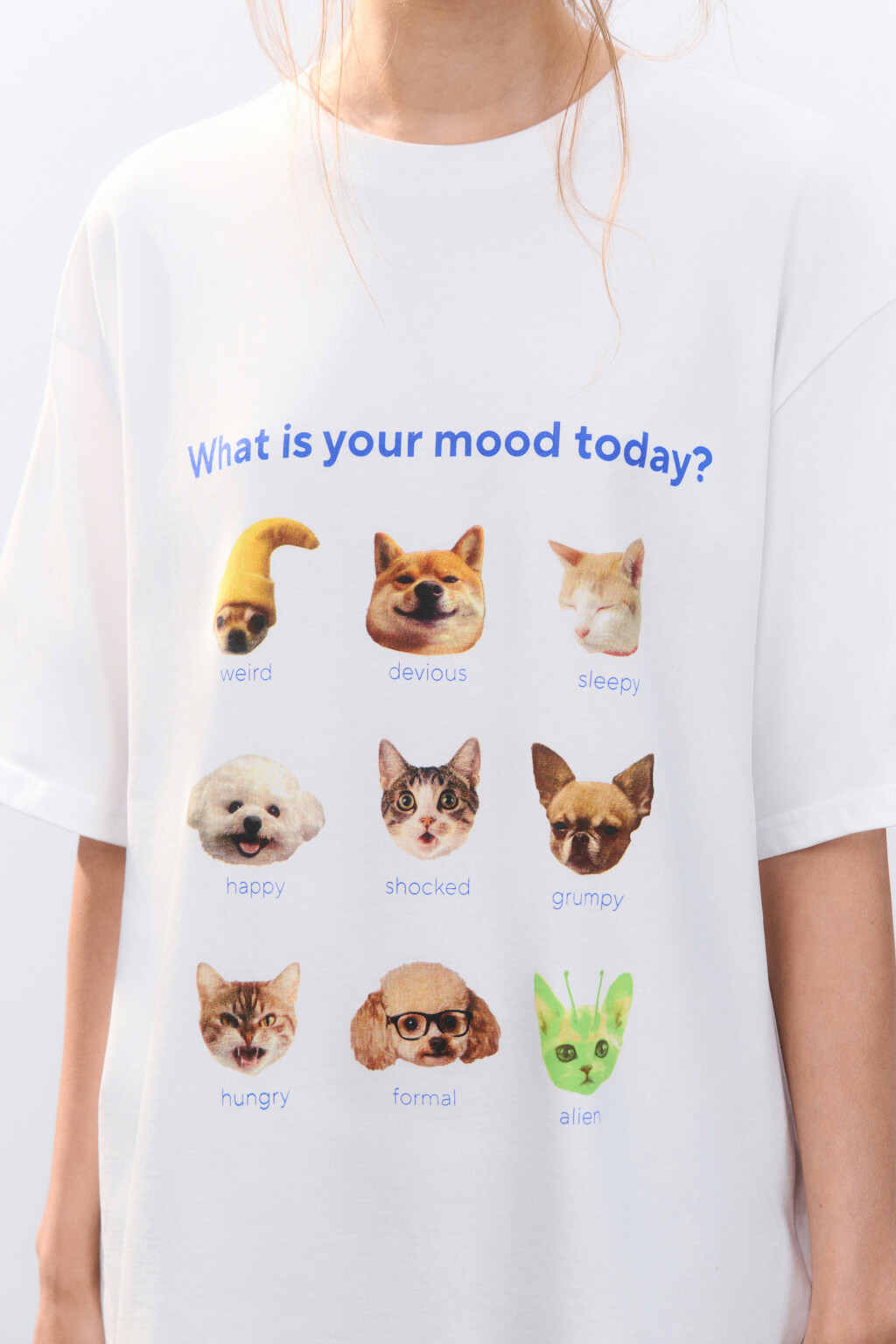 Футболка свободная с принтом - цвет белый - 5