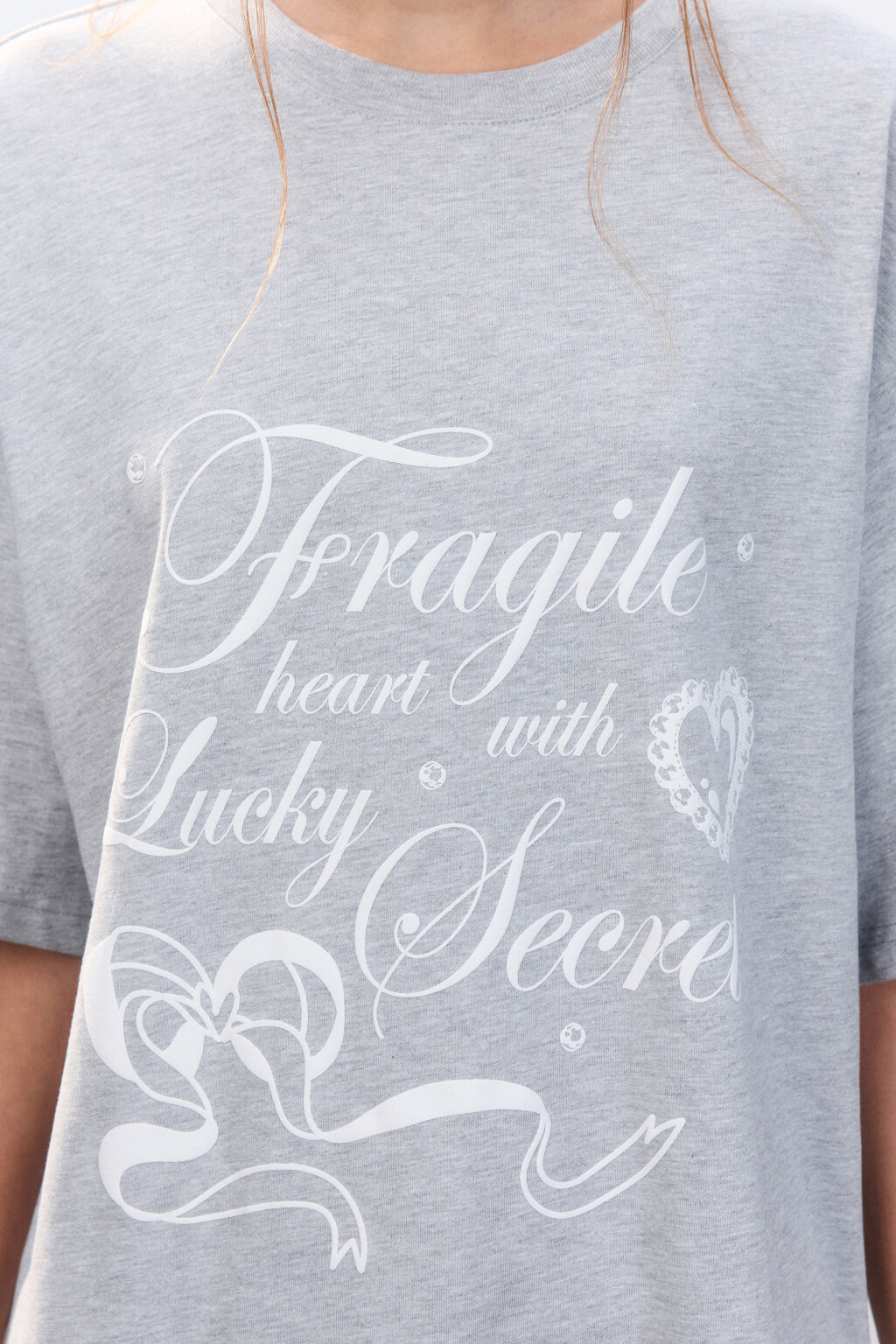 Футболка свободная с принтом - цвет серый - 6