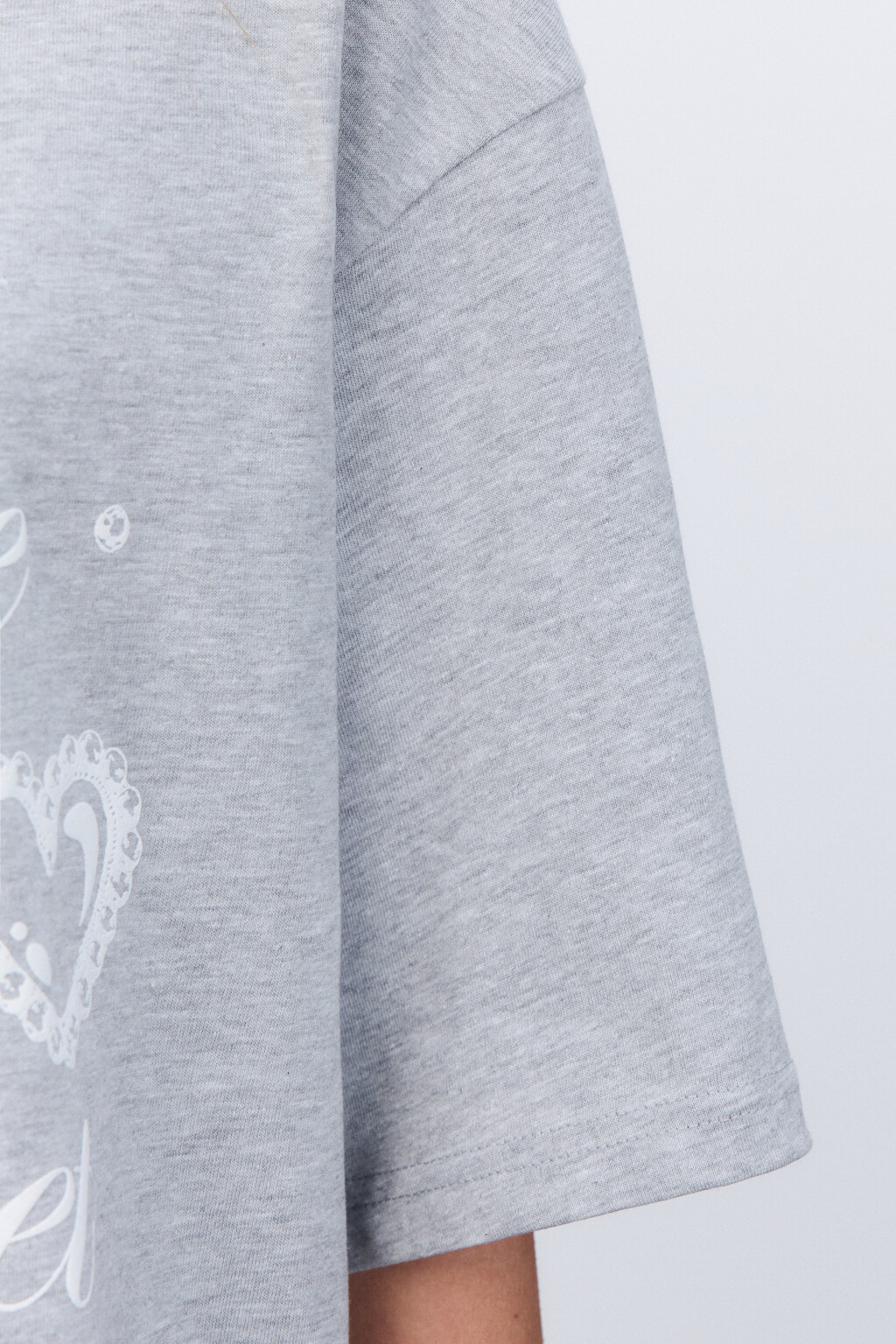 Футболка свободная с принтом - цвет серый - 7
