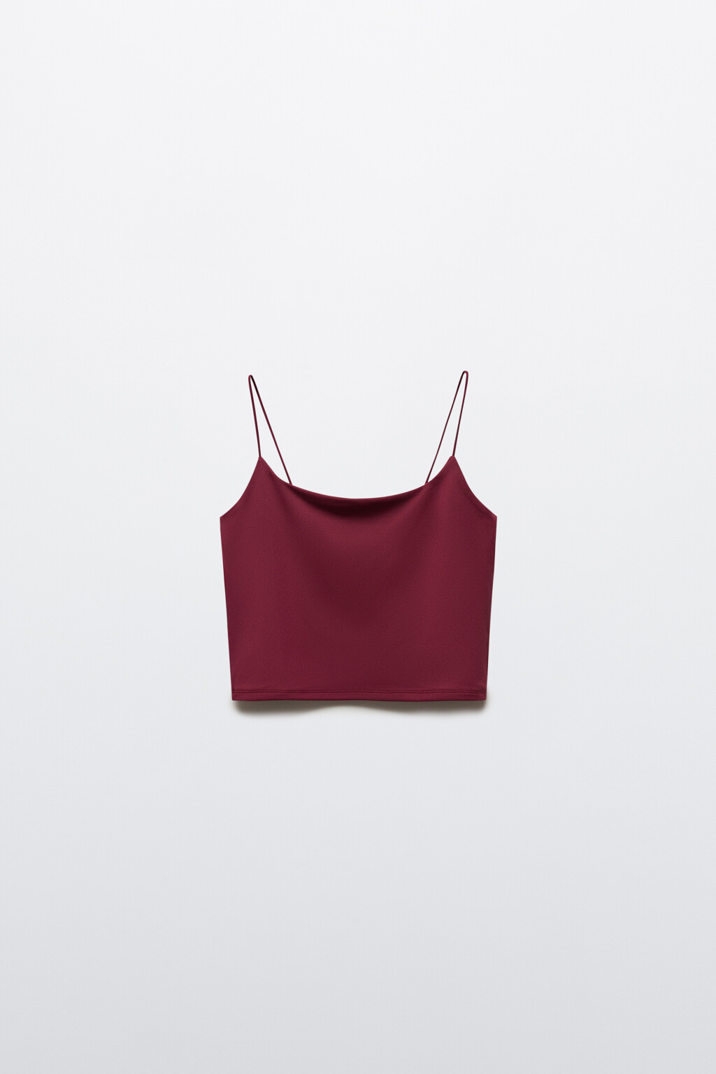 Топ-майка на тонких бретелях - цвет бордовый - 7