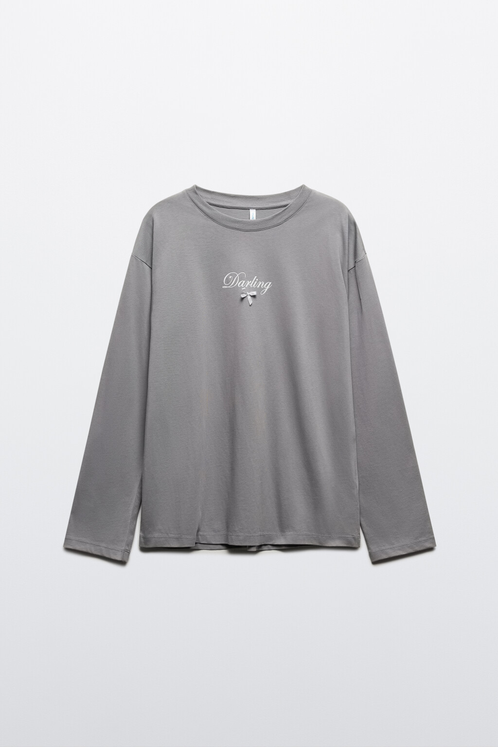 Лонгслив хлопковый с принтом - цвет серый - 7
